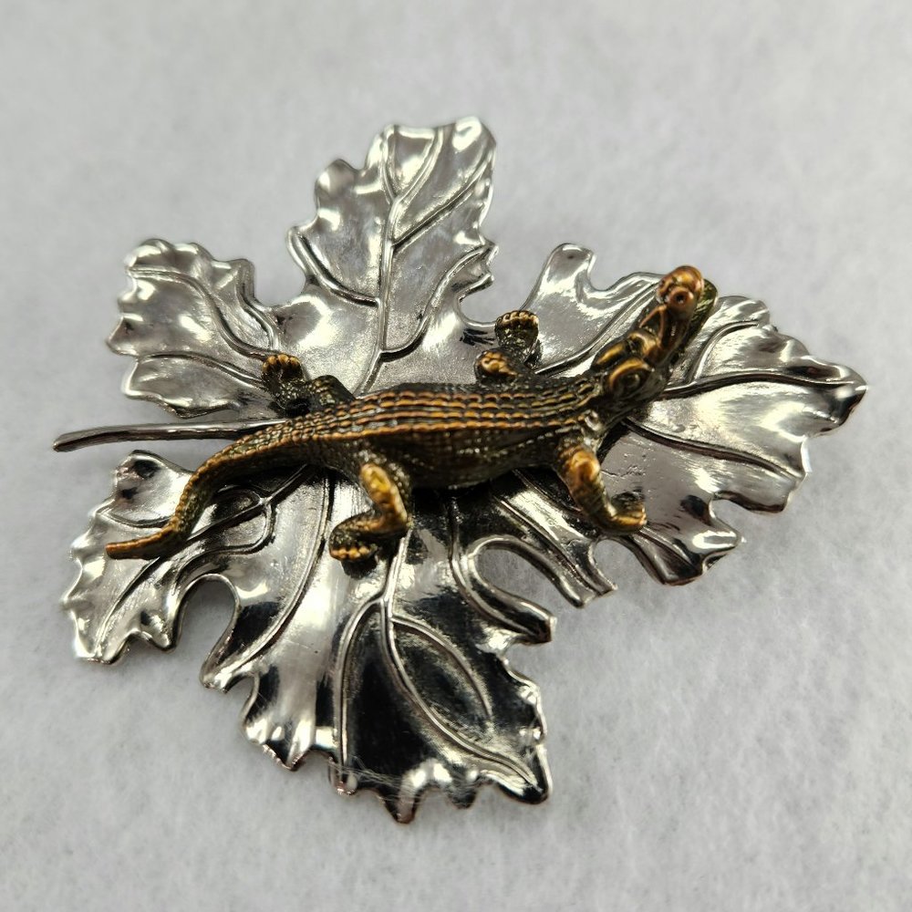 Sylvia Dahl Alligator Leaf Brooch Clip #164